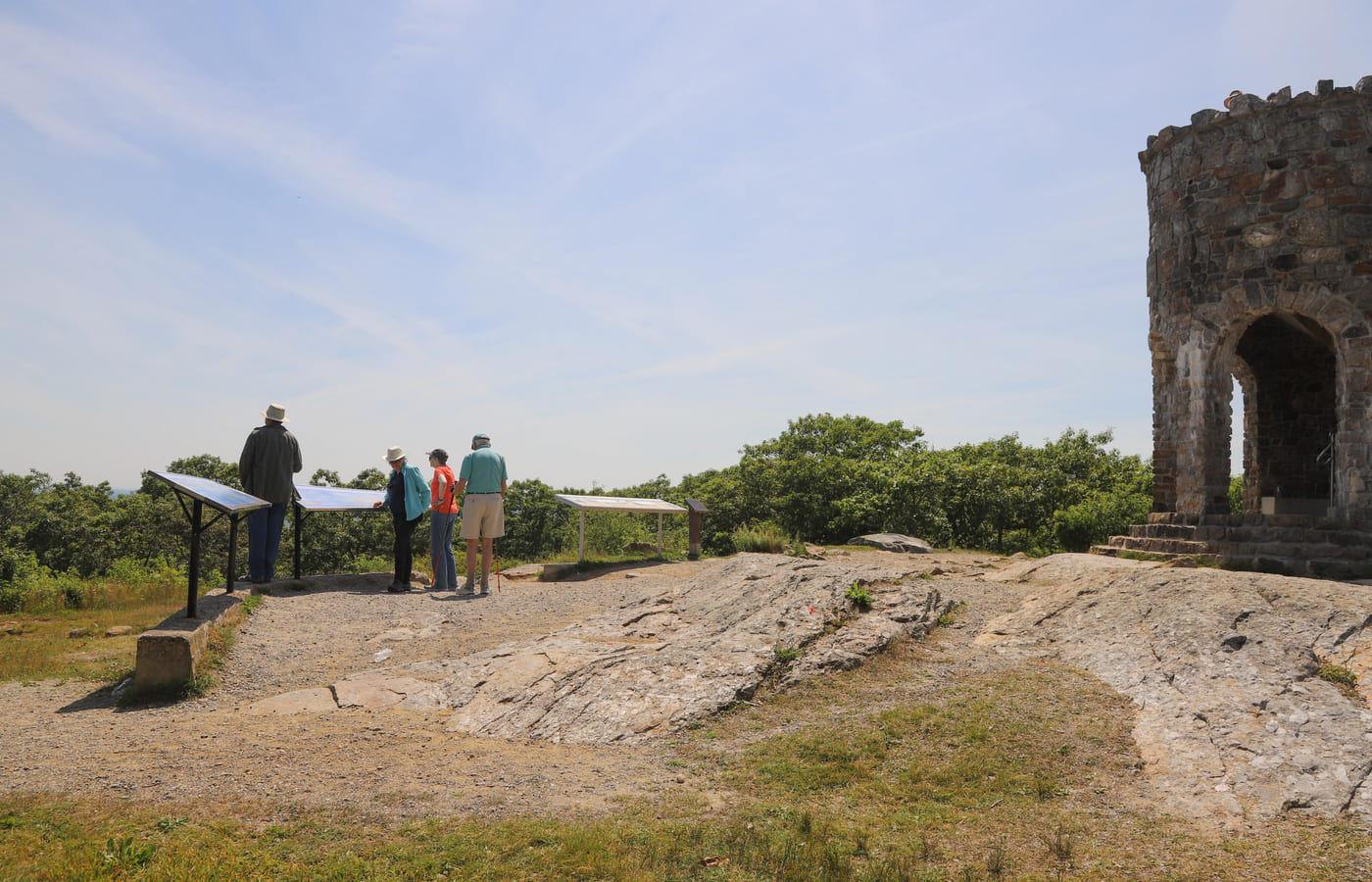The Mount Battie summit and its stone memorial tower